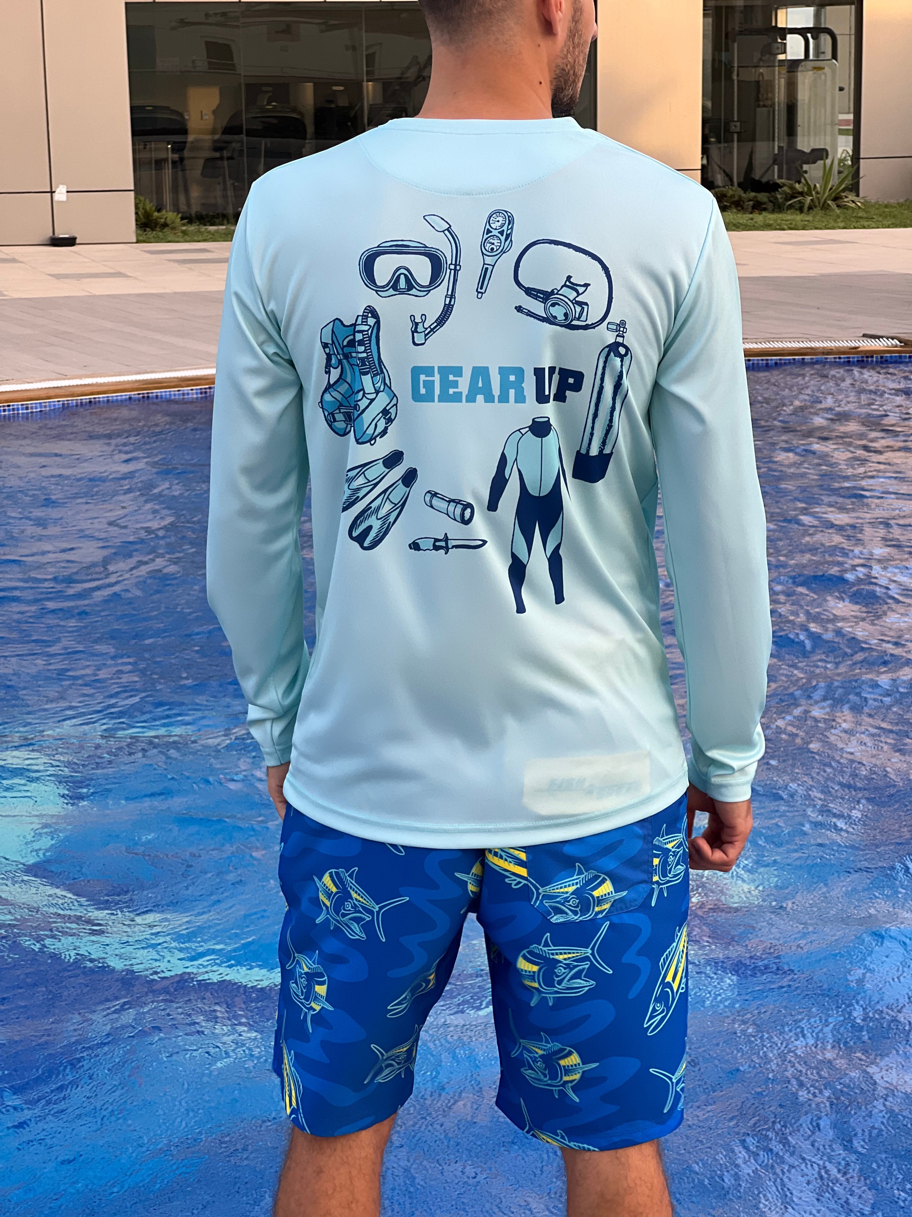 Scuba Diving Gear Up - Long Sleeve Fishing T-shirt